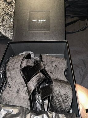 SAINT LAURENT |YSL- DOUBLE BAND WEDGES